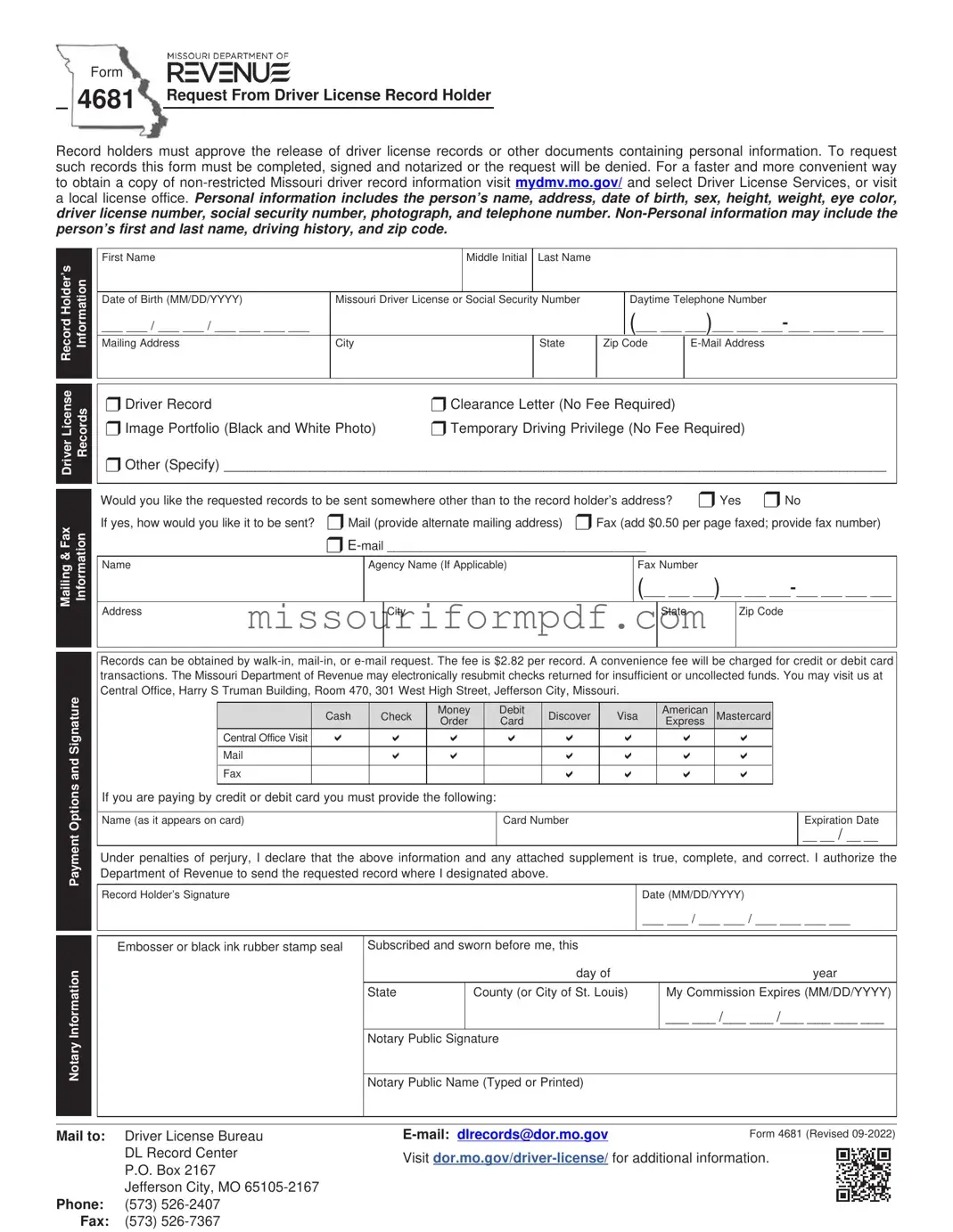 Blank Missouri 4681 Template