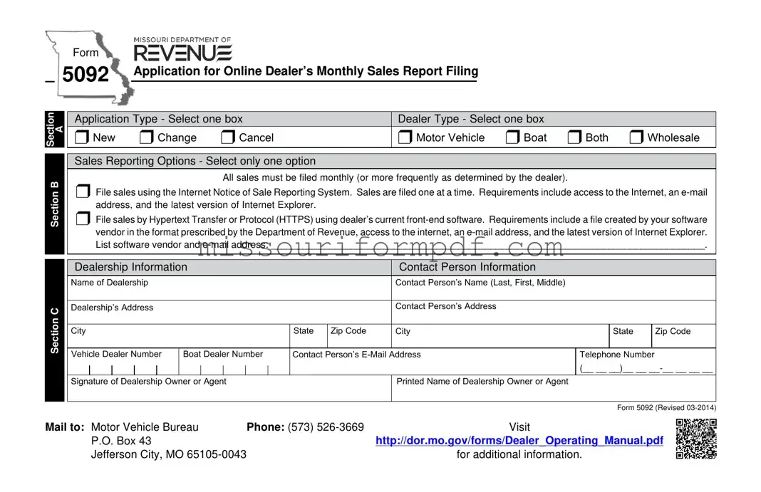 Blank Missouri 5092 Template
