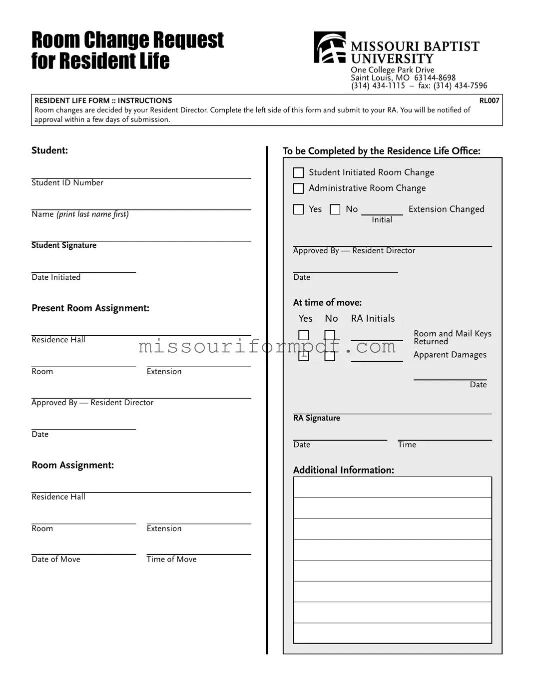 Blank Missouri Baptist University Rl007 Template
