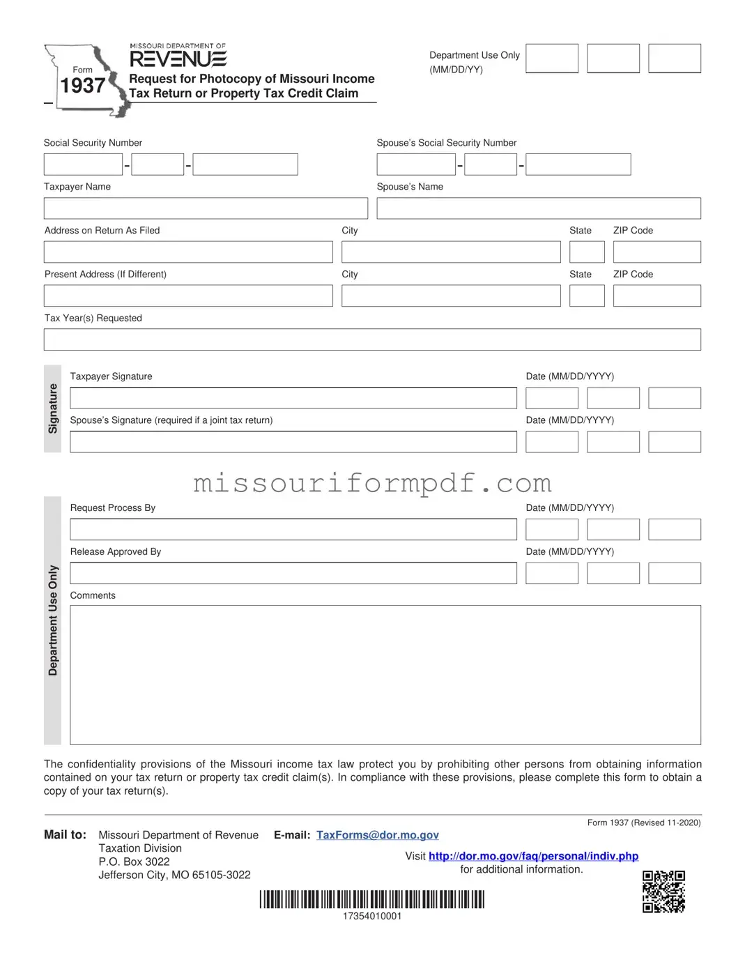 Blank Missouri Template