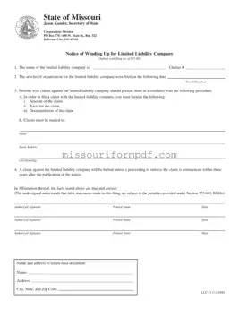 Blank Llc 13 Missouri Template