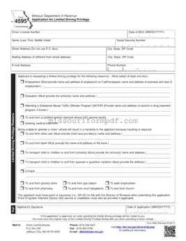 Blank Missouri 4595 Template