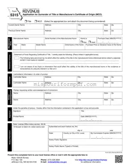 Blank Missouri 5315 Template