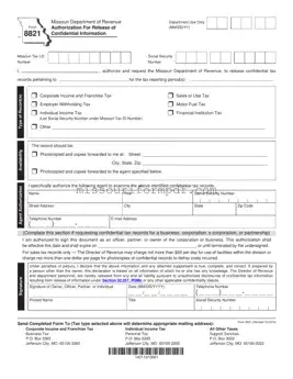 Blank Missouri 8821 Template