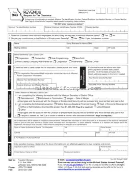 Blank Missouri 943 Template