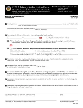Blank Missouri Hipaa Template